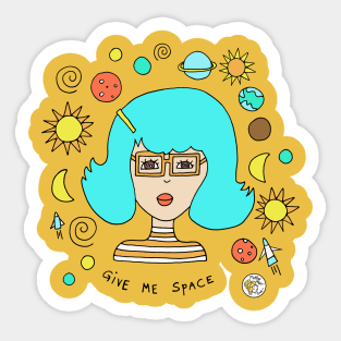 Cool girl loves space! Sticker